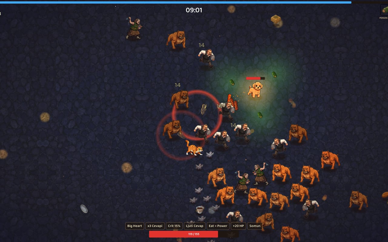 Cookie unleashing AoE novas against a horde in Baščaršija